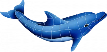 Artistry In Mosaics Dolphin Right Porcelain Pool Design 15" x 30"